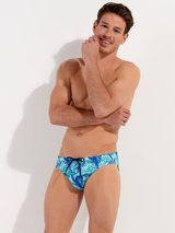 HOM Swimwear Tartane blue swim brief