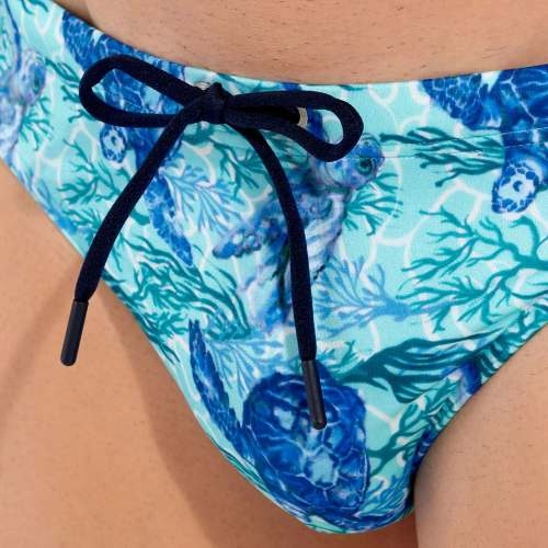 HOM Swimwear Tartane blue swim brief