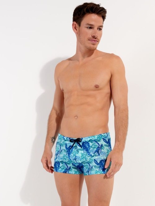 HOM Swimwear Tartane blue swim boxer