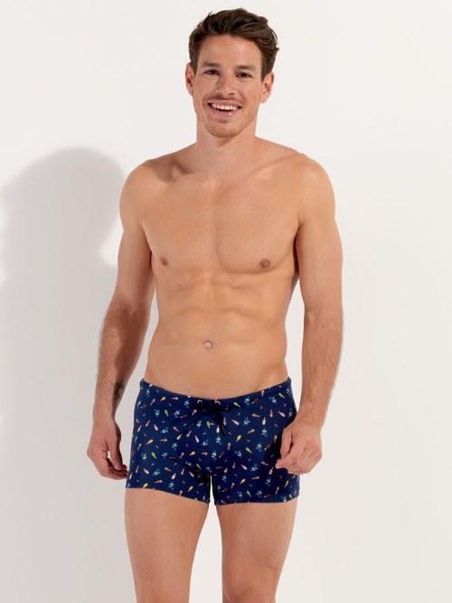 HOM Swimwear Summer navy blue swim boxer