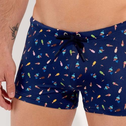 HOM Swimwear Summer navy blue swim boxer