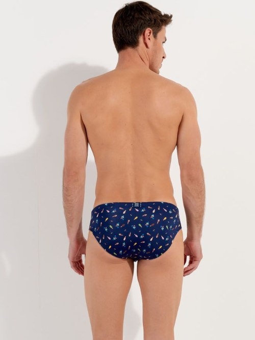 HOM Swimwear Summer navy blue swim brief