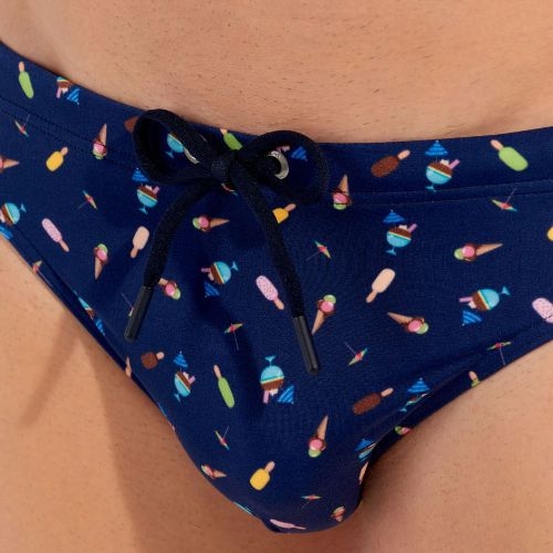 HOM Swimwear Summer navy blue swim brief