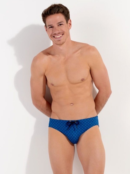 HOM Swimwear Hendaye blue swim brief