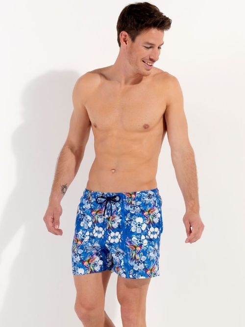 HOM Swimwear Colibris blue swimshort