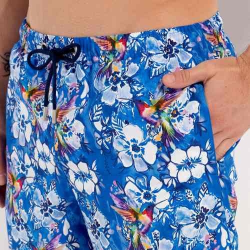 HOM Swimwear Colibris blue swimshort