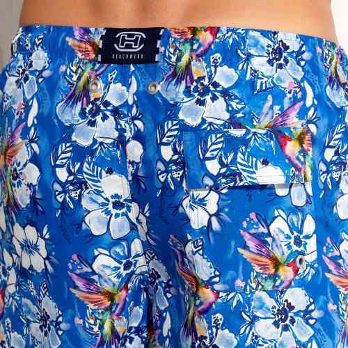 HOM Swimwear Colibris blue swimshort