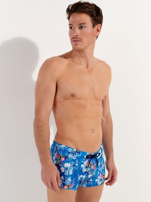 HOM Swimwear Colibris blue swim boxer