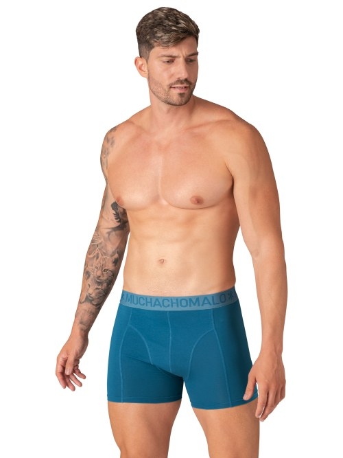 Muchachomalo Solid  blue cotton boxer short