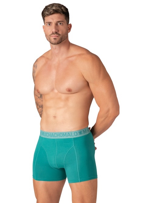 Muchachomalo Solid  blue cotton boxer short