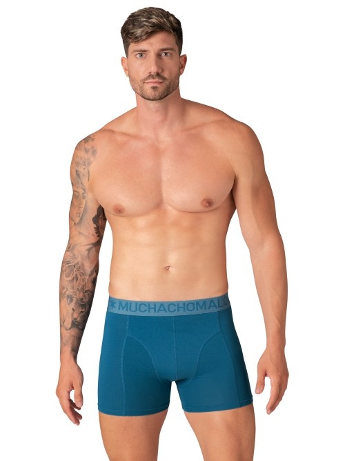 Muchachomalo Solid  blue cotton boxer short