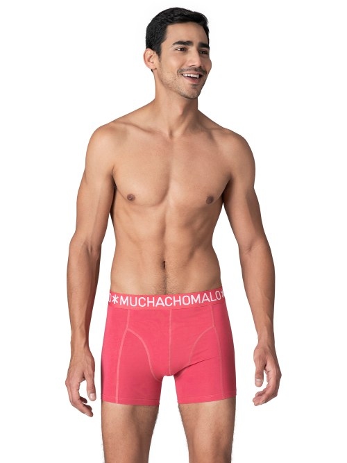 Muchachomalo Solid  red cotton boxer short
