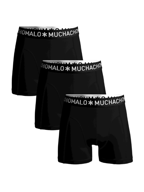 Muchachomalo Solid  black cotton boxer short