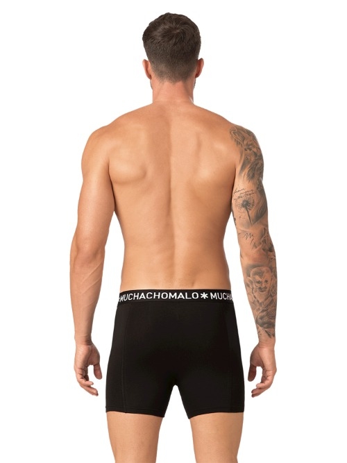 Muchachomalo Solid  black cotton boxer short