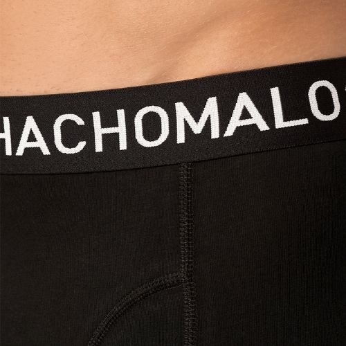 Muchachomalo Solid  black cotton boxer short