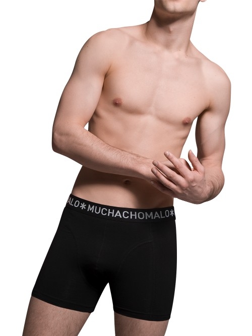 Muchachomalo Solid  navy blue cotton boxer short