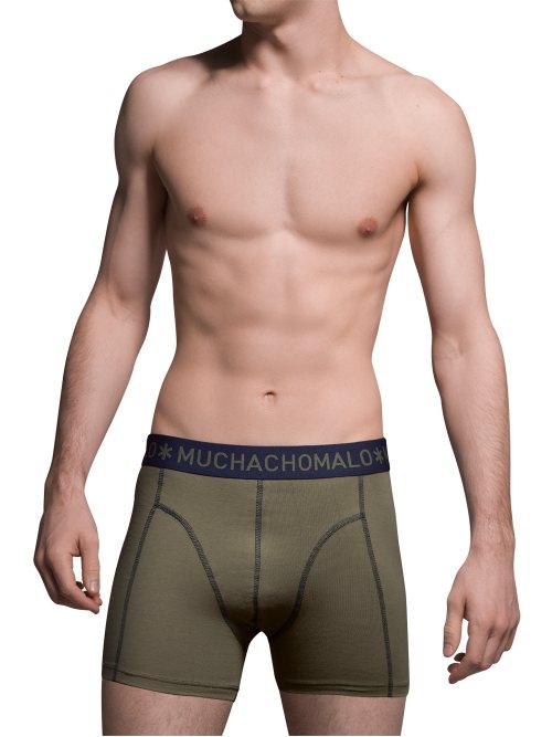 Muchachomalo Solid  navy blue cotton boxer short
