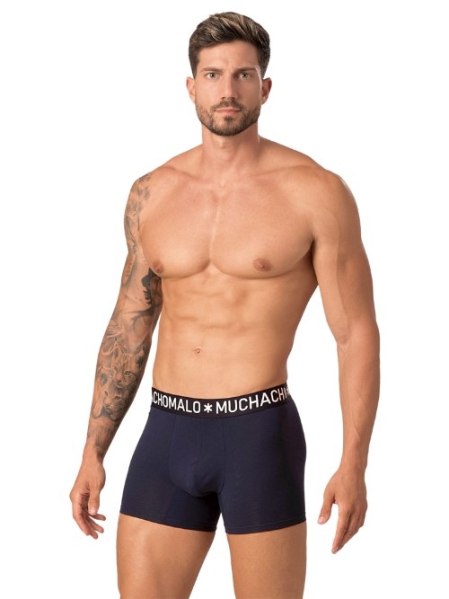 Muchachomalo Solid  black cotton boxer short