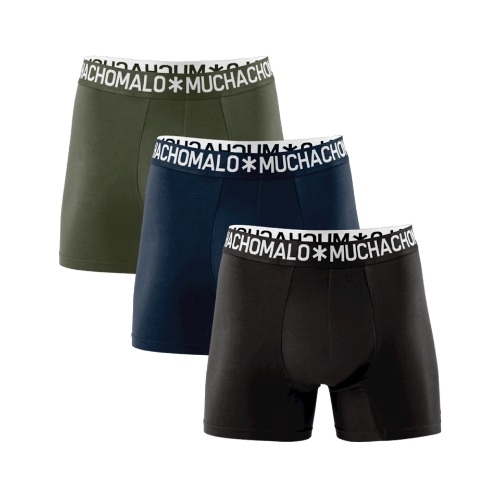 Muchachomalo Solid  navy blue cotton boxer short