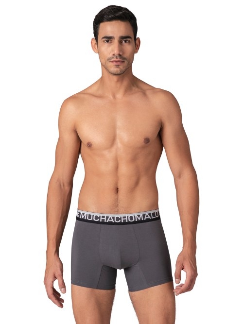 Muchachomalo Solid  black cotton boxer short