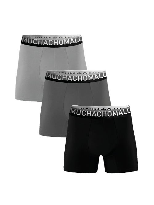 Muchachomalo Solid  black cotton boxer short