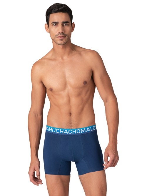 Muchachomalo Solid  blue cotton boxer short