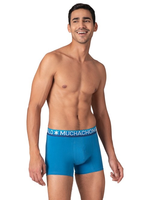 Muchachomalo Solid  blue cotton boxer short