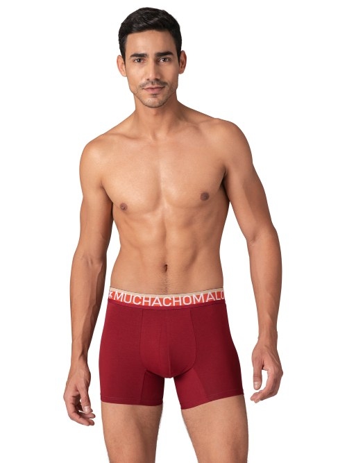 Muchachomalo Solid  red cotton boxer short