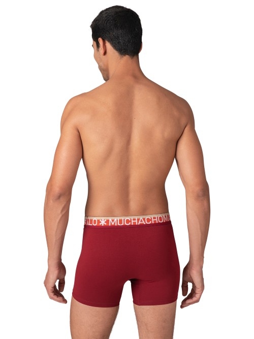 Muchachomalo Solid  red cotton boxer short