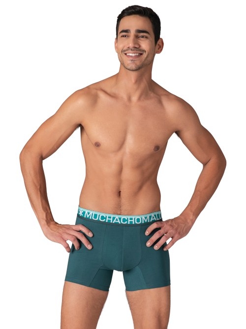Muchachomalo Solid  green cotton boxer short
