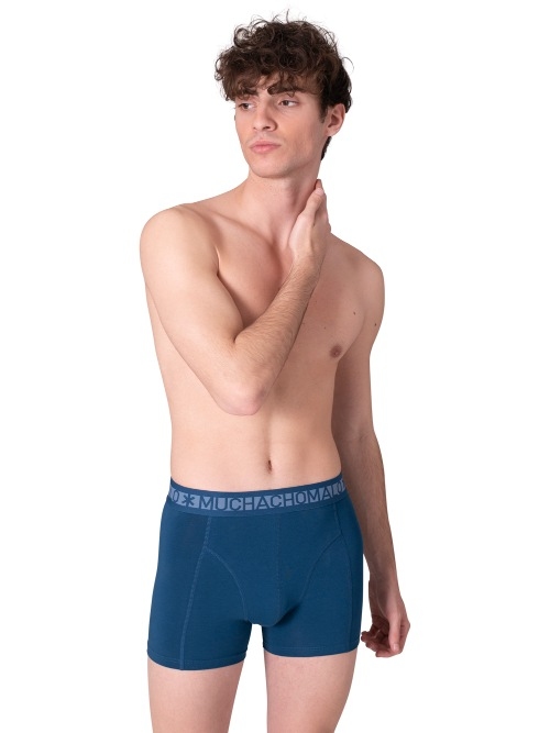 Muchachomalo Solid  blue cotton boxer short