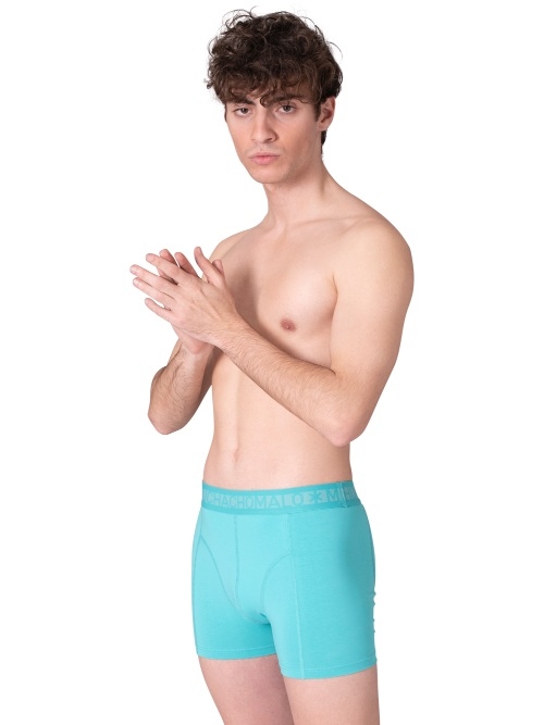 Muchachomalo Solid  blue cotton boxer short