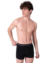 Muchachomalo Solid  black cotton boxer short