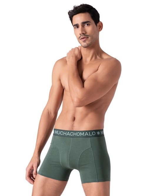 Muchachomalo Solid  blue cotton boxer short