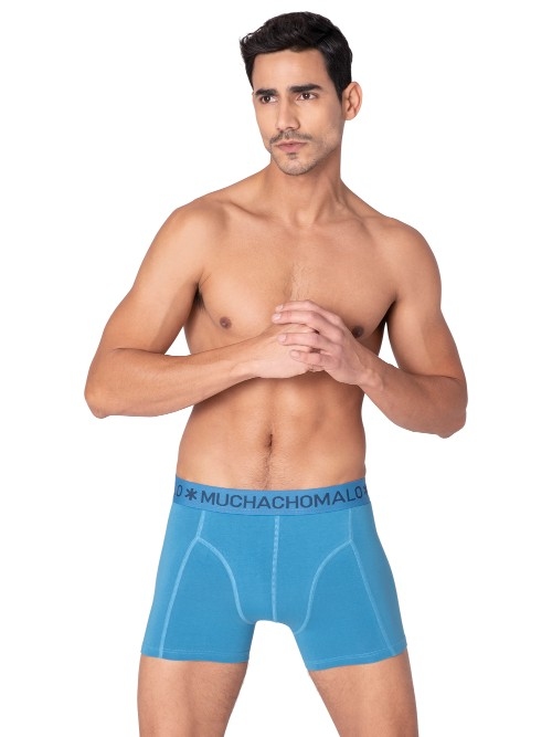 Muchachomalo Solid  blue cotton boxer short