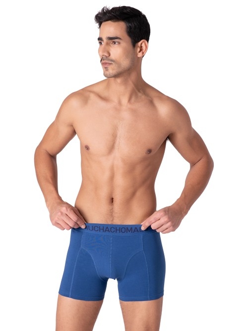 Muchachomalo Solid  blue cotton boxer short