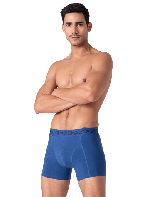 Muchachomalo Solid  black cotton boxer short