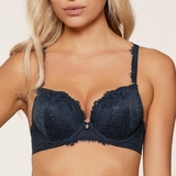LingaDore Sparkling Blue navy blue push up bra