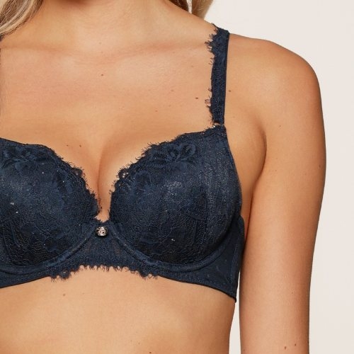 LingaDore Sparkling Blue navy blue push up bra