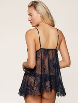 LingaDore Sparkling Blue navy blue slipdress