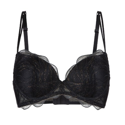 LingaDore Golden Glamour black push up bra