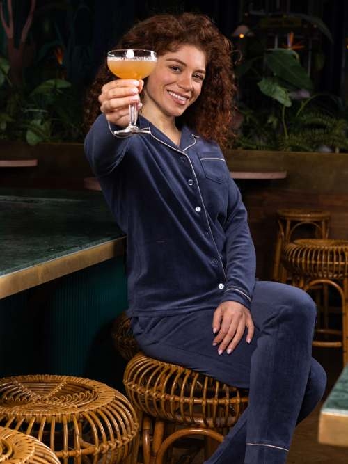 Charlie Choe Cozy Days navy blue pajama