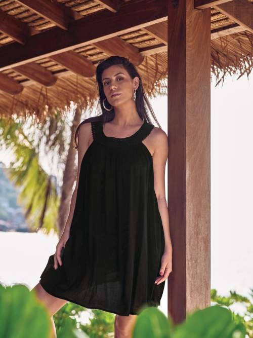 Rosa Faia Swimwear Majuli black beach dress