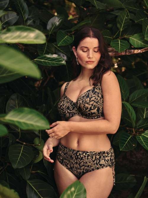 Rosa Faia Swimwear Sibel black/brown soft-cup bikini bra