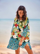 Rosa Faia Swimwear Manihi aqua beach dress
