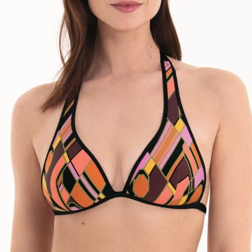 Rosa Faia Swimwear Mina black/pink padded bikini bra