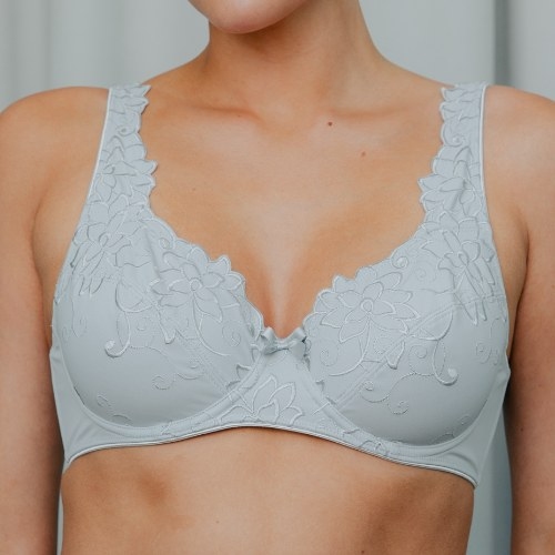 Guy de France Embroidery grey non-padded bra