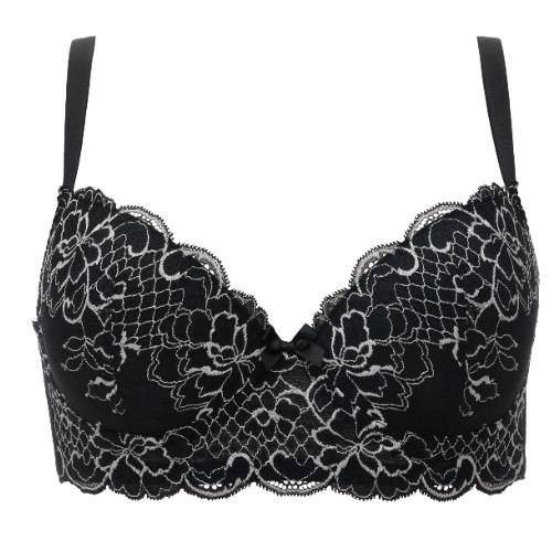 Guy de France Anemone Coronaria black/white padded bra