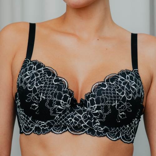Guy de France Anemone Coronaria black/white padded bra