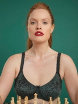 Rosa Faia Joy green/print non-padded bra